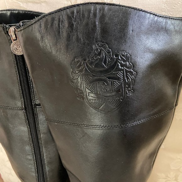 Etienne Aigner Black Leather Boots - Excellent Condition - Size 9 - Picture 4 of 7